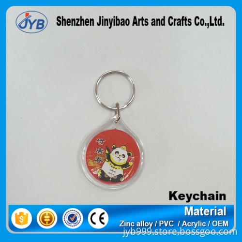 wholesale price round blank acrylic keyring clear plastic keychain maker